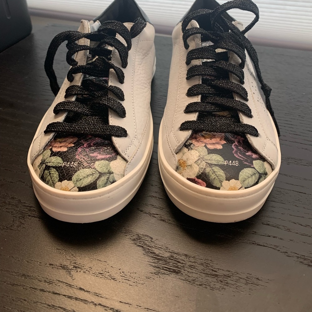 P448 Leather John Low Top Sneakers |  Floral/White